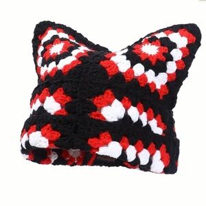 Whimsical Cartoon Floral Crochet Beanie